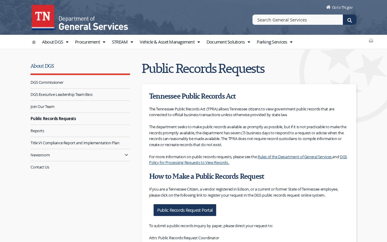 Crockett County booking record access through Tennessee public-records guidance
